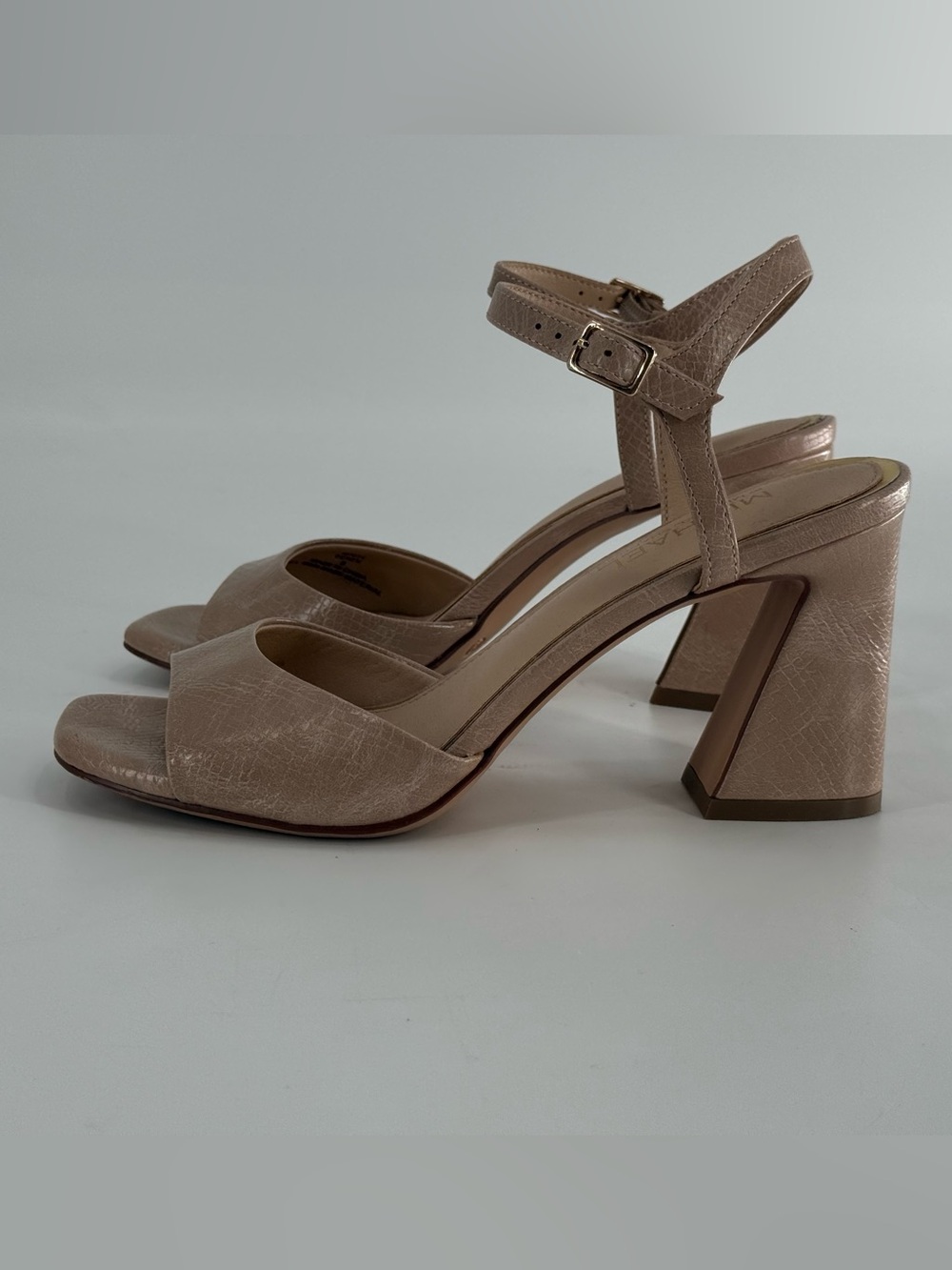 Michael Shannon Seren Open Toe Slingback Heals Snake Print Monochrome 8